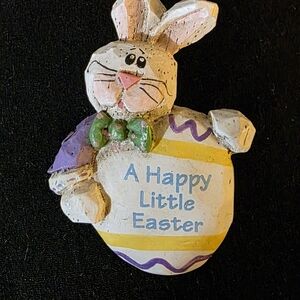 A Happy Little Easter Pin / Brooch  Rustic Rabbit